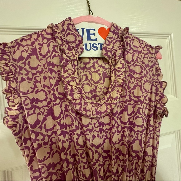 Bohemian purple and cream maxi dress - Picture 7 of 8